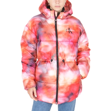 Calvin Klein Girls Puffer Jacket 1210 Blurred Multicolor AOP